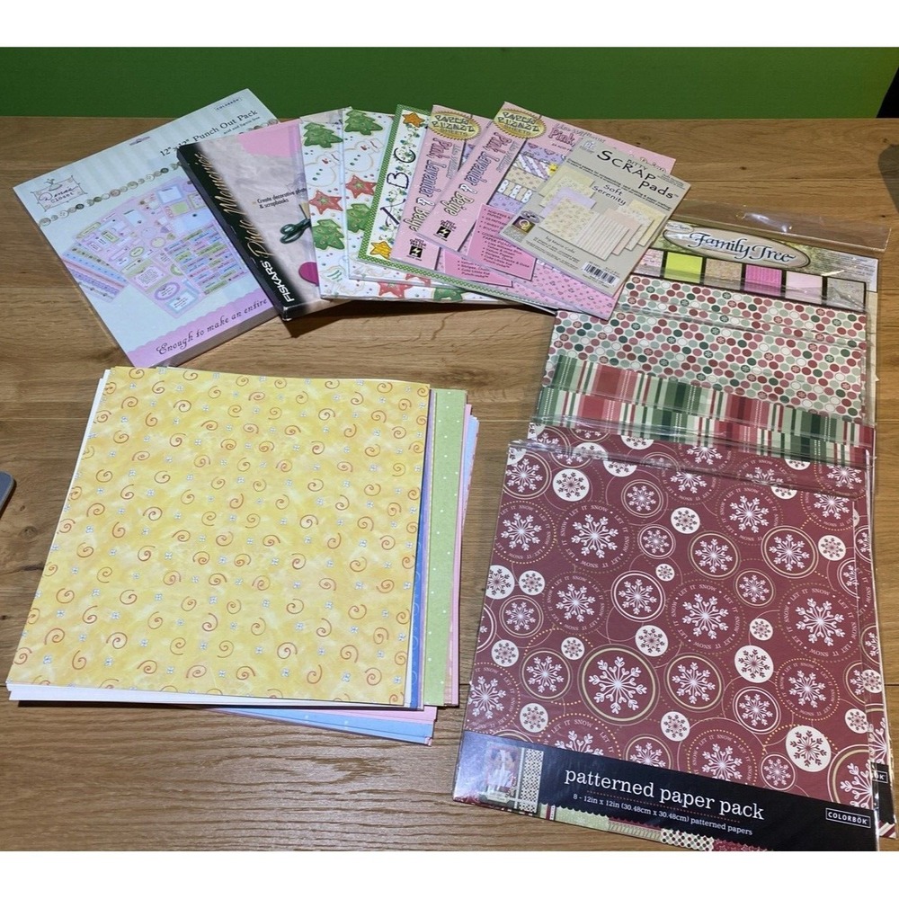 Scrapbooking Mixed Paper Lot-191 12x12/1 Punch Out Pack/160 Pgs 8.5x11 & More